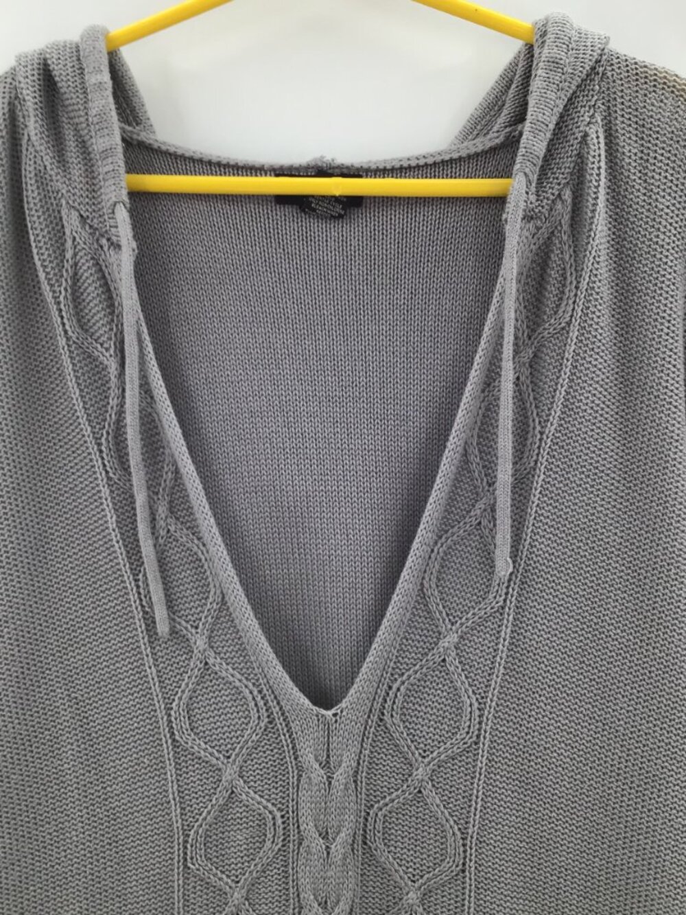 2 V-Neck 3X Tunic Length Sweaters 26/28 Red Gray Cardigan Lagenlook Office Layer - Picture 4 of 13